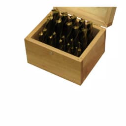 JET 20-Piece TiN Coated Single End Mill Set, Square Type in Wood Case thumbnail 2
