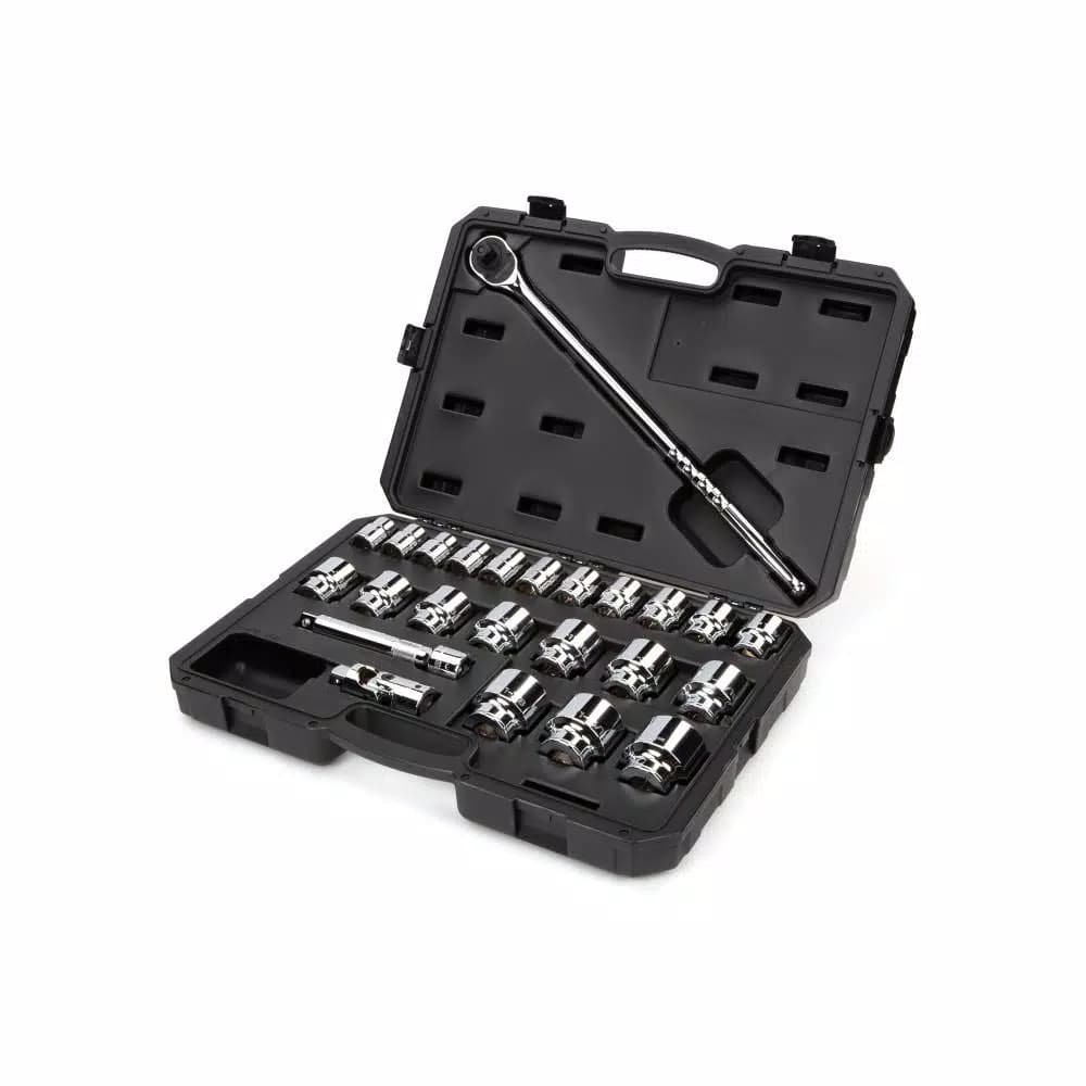 TEKTON 25-Piece 3/4 in. Drive 12-Point Socket and Ratchet Set, SAE