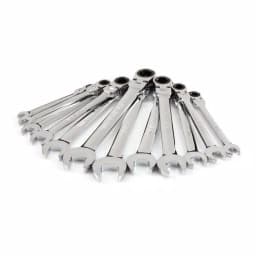 TEKTON 12-Piece Metric Flex-Head Ratcheting Combination Wrench Set with Pouch, 8-19 mm thumbnail 2