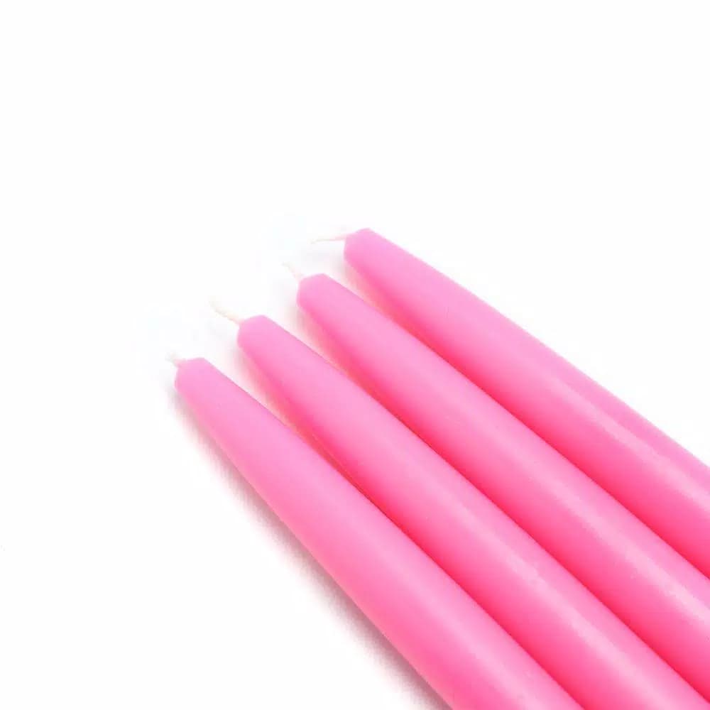 Zest Candle 6 in. Hot Pink Taper Candles, 12-Set Unscented Paraffin Wax
