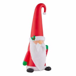 Home Accents Holiday 5 ft. Airblown Inflatables Fuzzy Plush Gnome with Curved Hat Christmas Decoration thumbnail 3