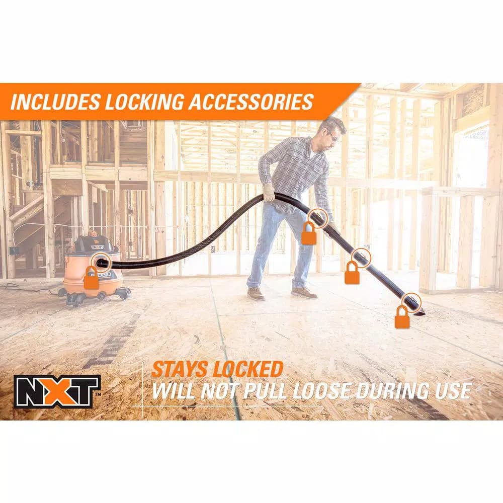 RIDGID 14 Gal. 6.0 Peak HP NXT Wet/Dry Shop Vacuum with 2.5 in. Locking Accessories