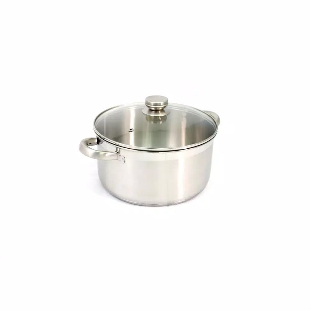 ExcelSteel 7-Piece 18/10 Stainless Steel Cookware Set with Brushed Finish