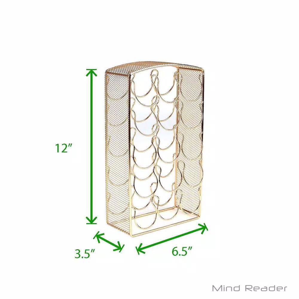 Mind Reader Rose Gold Mesh K-Cup Storage Rack - 30 Capacity Coffee Pod Carousel for Keurig