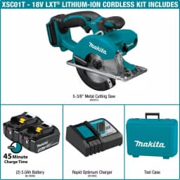 Makita 18V LXT Cordless 5-3/8 in. Metal Cutting Circular Saw Kit with 2 5.0Ah Batteries and Charger thumbnail 2