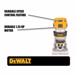 DEWALT 1.25 HP 7 Amp Variable Speed Compact Corded Router with Dual LEDs thumbnail 2