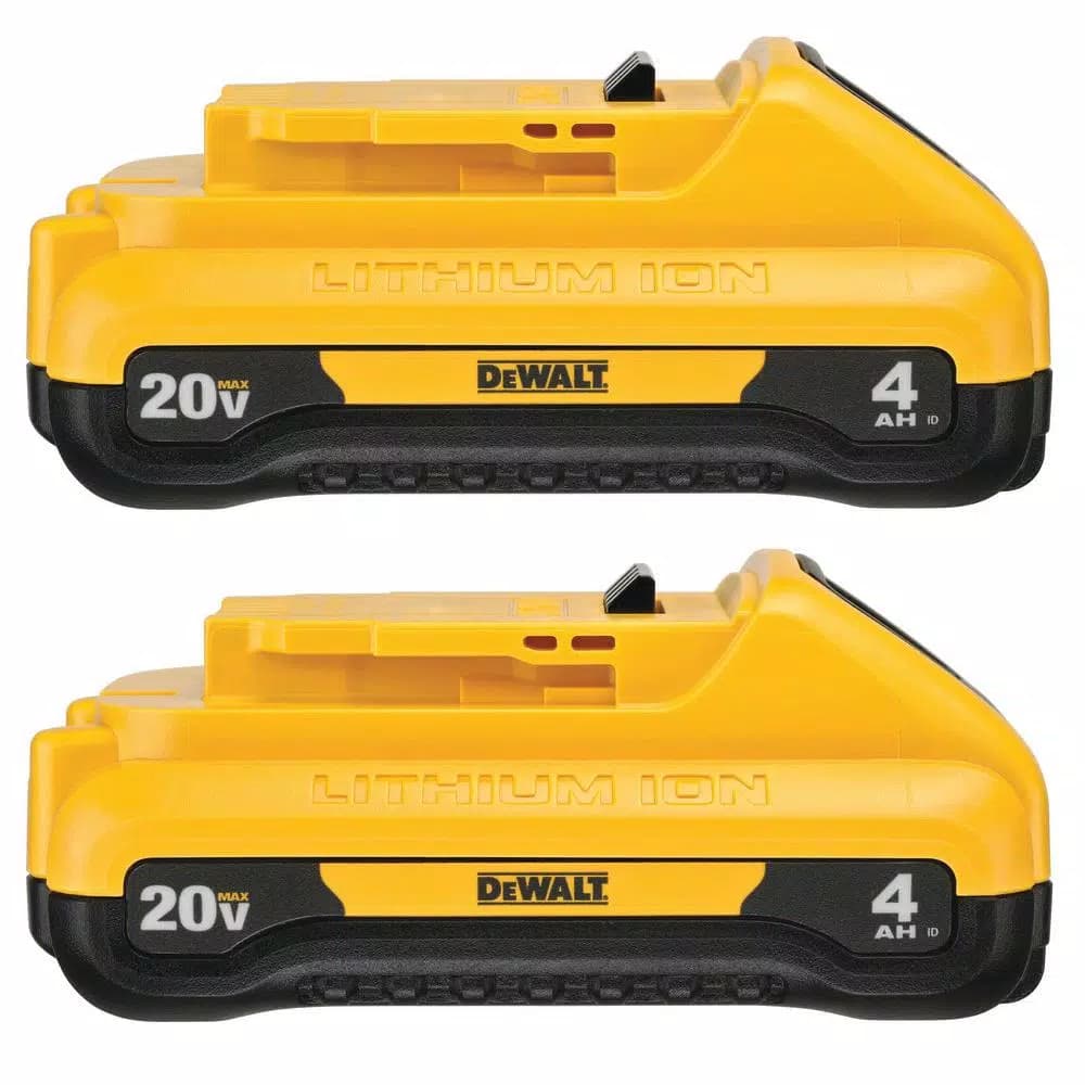 DEWALT 20V MAX Compact Lithium-Ion 4.0 Ah Battery Pack, 2-Pack (DCB240-2)