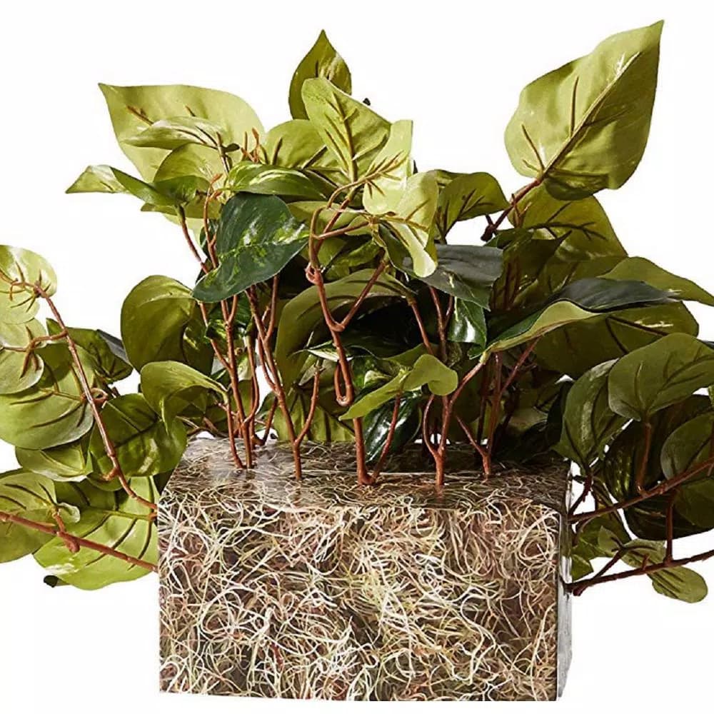 Nearly Natural 15in. Green Pothos Ledge Silk Plant - Indoor Artificial Bush