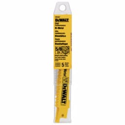 DEWALT 6 in. Bi-Metal Reciprocating Saw Blade, 5/8 TPI, Taper Back (5-Pack) thumbnail 3