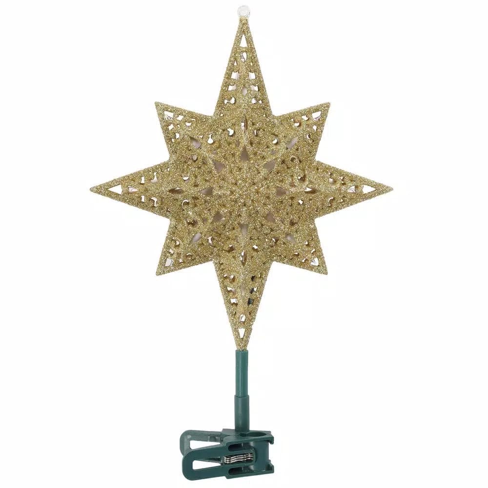 General Electric Holiday Classics 11 in. Gold Glittered Bethlehem Star Tree Topper with 16 Lights