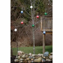 Xodus Innovations 5 in. Red LED Outdoor Hanging Globe Ornament - Battery Operated Specialty Lights thumbnail 2