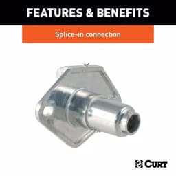 CURT 4-Way Round Female Connector Socket, Vehicle Side Trailer Wiring Kit thumbnail 6