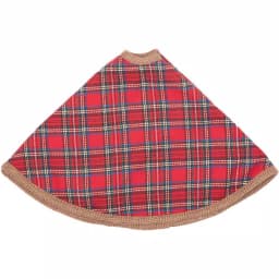 VHC Brands Gavin 21 in. Cherry Red Tartan Plaid Christmas Mini Tree Skirt thumbnail 3