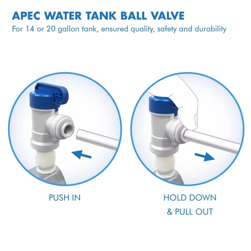 APEC Water Systems APEC Reverse Osmosis Tank Ball Valve, 3/4 in. NPTF to 1/4 in. Output, for 14 or 20 Gallon Storage Tanks