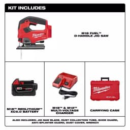 Milwaukee M18 FUEL 18V Brushless Cordless Jig Saw Kit with 5.0Ah Battery, Charger, and Case thumbnail 2
