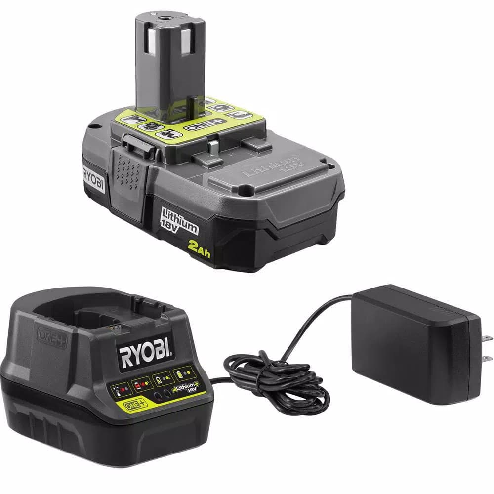 RYOBI ONE+ 18V Cordless String Trimmer and Edger with 2 Ah Battery and Charger