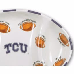 Magnolia Lane TCU Ceramic Football Tailgating Serving Platter, 3-Section Divided Oval Tray thumbnail 2