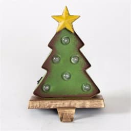 Glitzhome 8.48 in. Marquee LED Christmas Tree Stocking Holder with Iron Hook thumbnail 3