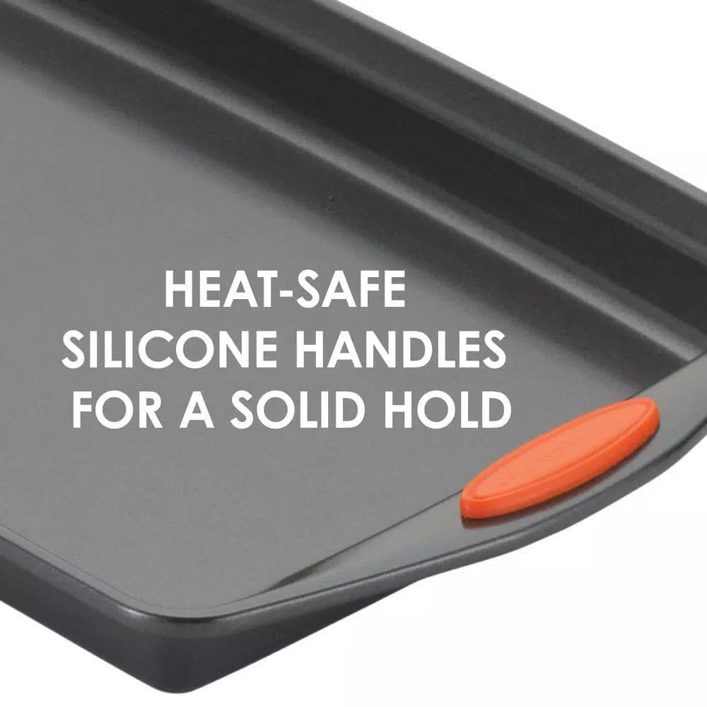 Rachael Ray Oven Lovin' 5-Piece Nonstick Aluminum Bakeware Set, Gray and Orange