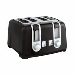 BLACK+DECKER 4-Slice Black Extra-Wide Slot Toaster with Browning Control and Dual Control Panels thumbnail 3