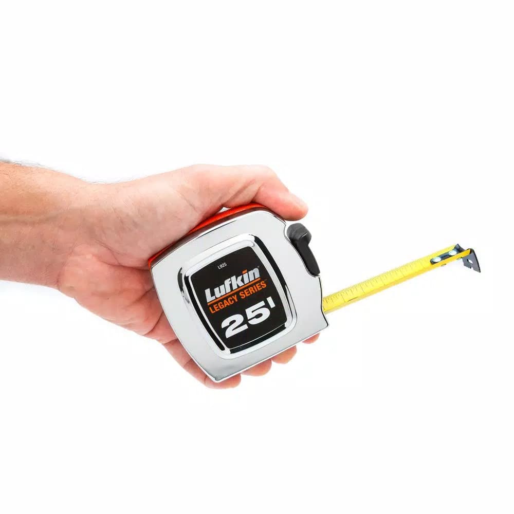 Lufkin Legacy Series 25 ft. Chrome Tape Measure, 1 in. Wide Blade, 8 in. Standout