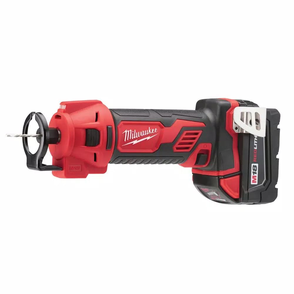 Milwaukee M18 18V Lithium-Ion Cordless Rotary Cut Out Tool Kit with Two 3.0 Ah Batteries, Charger and Bag