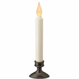 Xodus Innovations 9 in. Aged Bronze Amber LED Window Candle with Ivory Stick and Base (2-Pack) thumbnail 1
