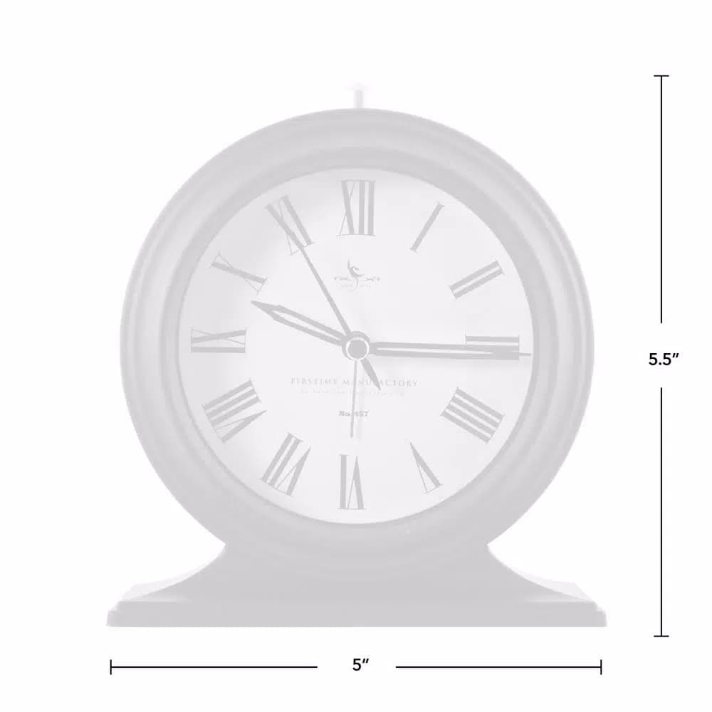 FirsTime Antollini 5 in. Analog Tabletop Clock - Black