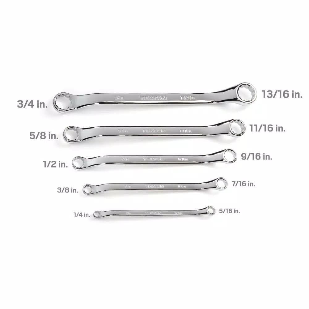 TEKTON 5-Piece 45° Offset Box End Wrench Set, SAE