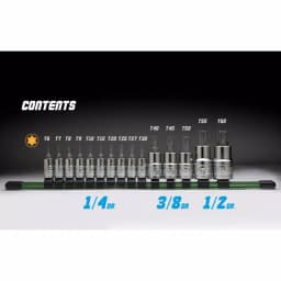 Capri Tools 15-Piece Star Bit Socket Set, S2 Steel Bits & Chrome Vanadium Sockets thumbnail 4