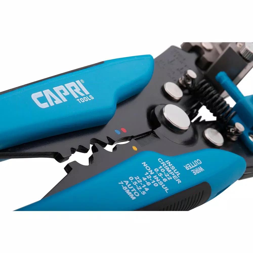 Capri Tools Self-Adjusting Wire Stripper and Crimper with Integrated Wire Cutter, 10-24 AWG