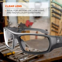 Ergodyne Skullerz Odin Matte Black Safety Glasses with Clear Scratch-Resistant Lenses thumbnail 3