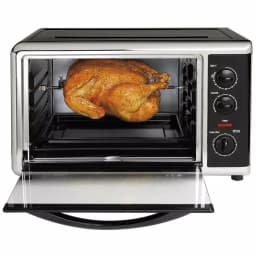 Hamilton Beach 1500-Watt 12-Slice Countertop Convection Toaster Oven with Rotisserie, Black thumbnail 1