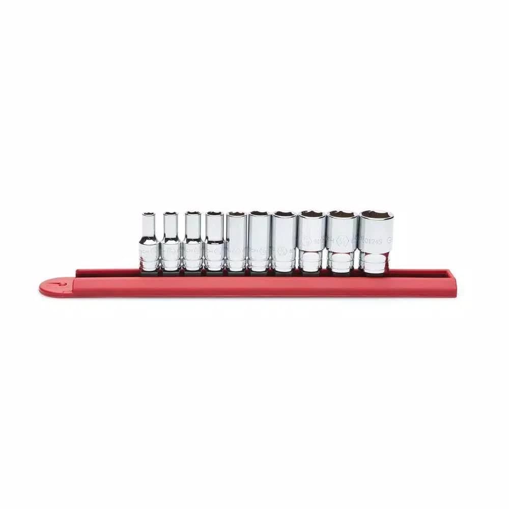GearWrench 1/4 in. Drive SAE Mid Length Socket Set, 10-Piece