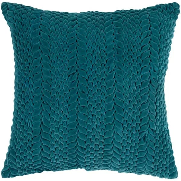 Artistic Weavers Vorkuta Teal Solid Cotton Throw Pillow, 18 x 18 in.