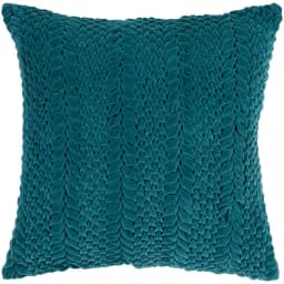 Artistic Weavers Vorkuta Teal Solid Cotton Throw Pillow, 18 x 18 in. thumbnail 1