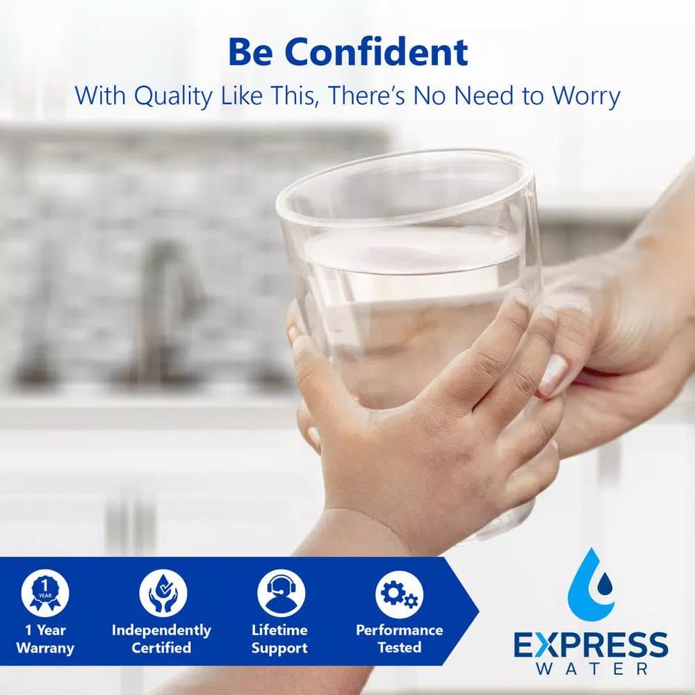 Express Water 5-Stage Reverse Osmosis Water Filtration System with Faucet and 4 Gallon Tank, 100 GPD