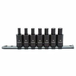 Husky 1/2 in. Drive Metric Hex Bit Impact Socket Set, 7-Piece thumbnail 3