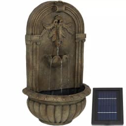 Sunnydaze Decor Florence Resin Florentine Stone Finish Solar Outdoor Wall Fountain thumbnail 1