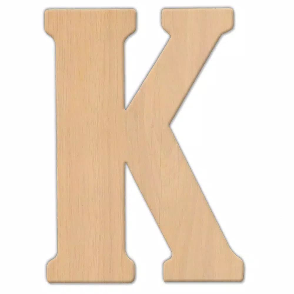 Jeff McWilliams Designs 23 in. Oversized Unfinished Wood Letter K - Industrial Style Wall Decor