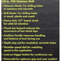 RYOBI 6.2 Amp Corded 5/8 in. Variable Speed Hammer Drill thumbnail 9