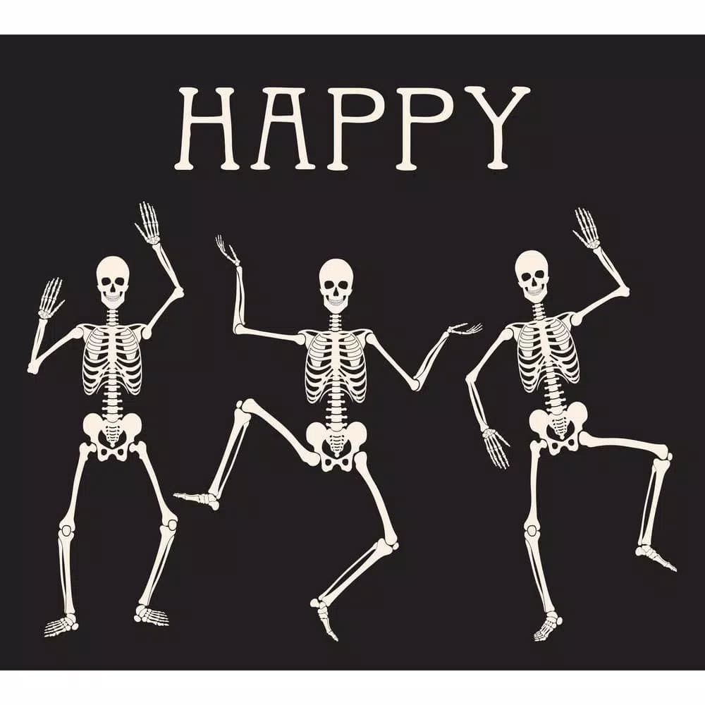 My Door Decor 7 ft. x 8 ft. Happy Halloween Skeleton Garage Door Mural Decor, Outdoor Vinyl