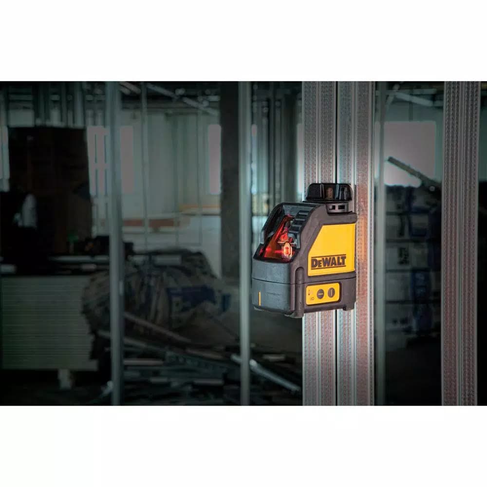 DEWALT DW088K Cross Line Laser Level Kit with Bonus 65 ft. Laser Distance Measurer