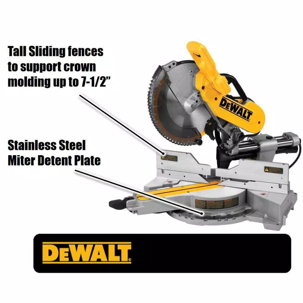 DEWALT 12 in. 15 Amp Double-Bevel Sliding Compound Miter Saw with 60T Fine Finish Blade