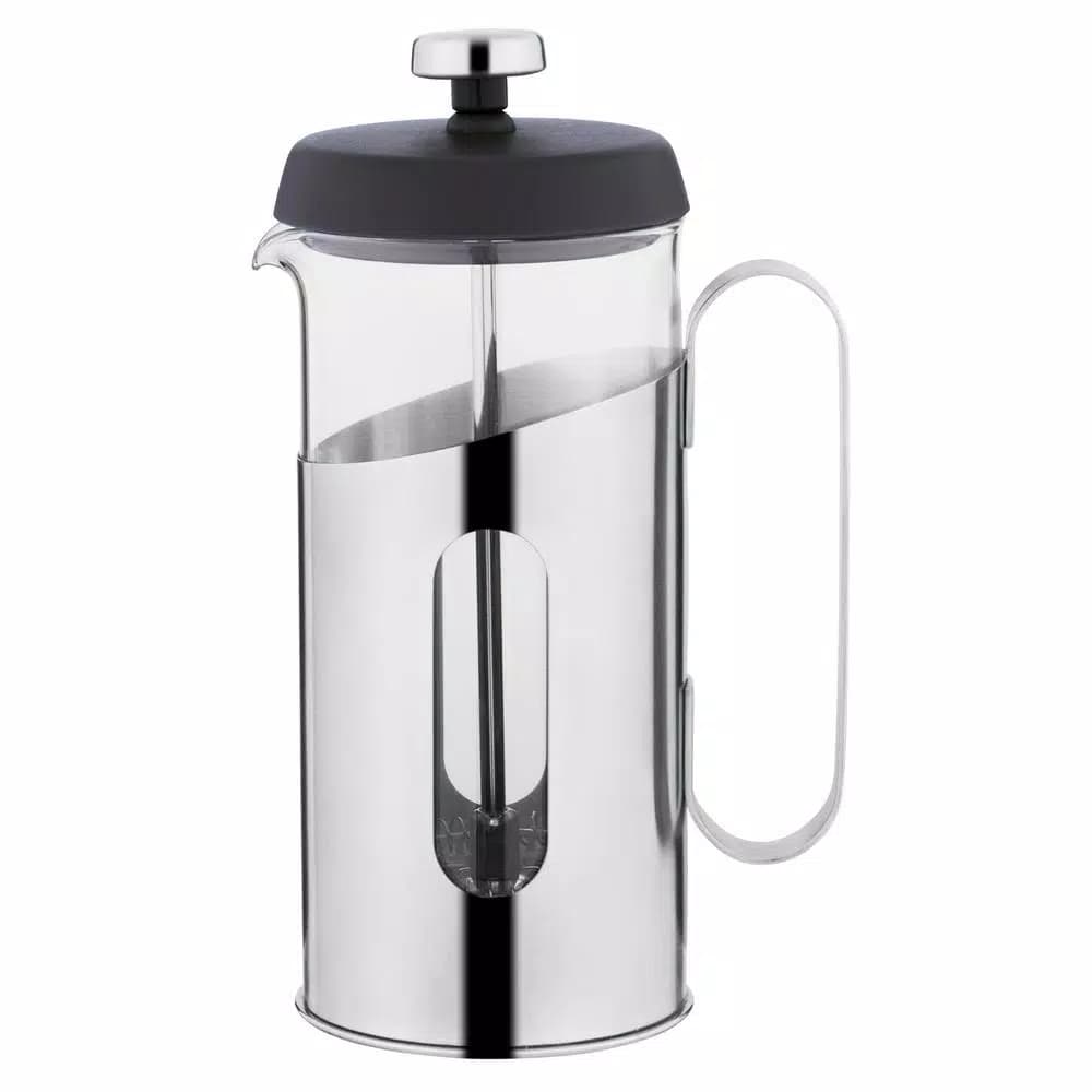 BergHOFF Essentials 2-Cup Stainless Steel and Glass French Press Coffee and Tea Maker, 16 oz