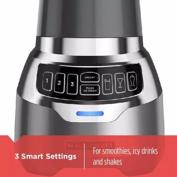 BLACK+DECKER PowerCrush 48 oz. Digital Blender with Quiet Technology, 900W, Silver