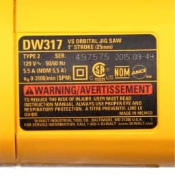 DEWALT 5.5 Amp Corded Jig Saw Kit with Carrying Bag thumbnail 9