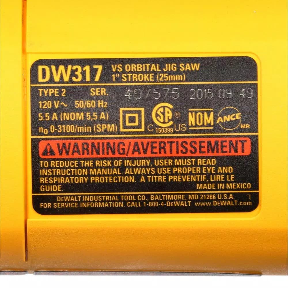 DEWALT 5.5 Amp Corded Jig Saw Kit with Carrying Bag