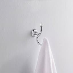 Delta Nora Double Towel and Robe Hook in Chrome and Glass thumbnail 2