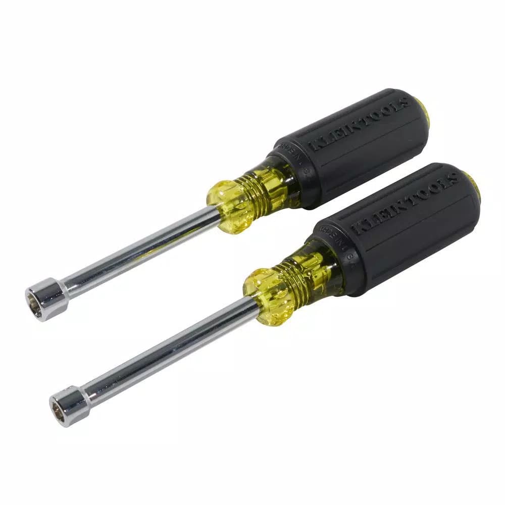 Klein Tools 2-Piece Magnetic Nut Driver Set with 3 in. Hollow Shafts and Cushion Grip Handles